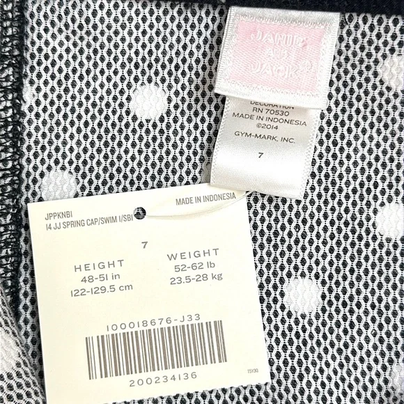 NWT Janie and Jack Cotton Dress Black and White Polka Dot Cap Sleeves size 7 - Picture 10 of 11